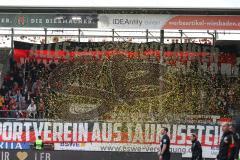 3. Liga - Saison 2025/26 - SV Wehen/Wiesbaden - FC Ingolstadt 04  -  mitgereiste Fans - Banner - choreo - XXXXX - Foto: Meyer Jürgen