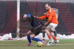 Schanzer Amateurcup 2026 - SV Haunwöhr - SC Irgertsheim - Marco Mosburger orange Irgertsheim - Patrick Mack blau Haunwöhr - Foto: Meyer Jürgen
