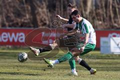 Landesliga - Saison 2025/26 - SV Manching - TSV Schwabmünchen - Leon Peric (Nr.20 - SV Manching) - Schmid Manuel schwarz Schwabmünchen - Foto: Meyer Jürgen