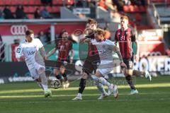 3. Liga - Saison 2024/25 - FC Ingolstadt 04 - 1. FC Saarbrücken - XXXXX - Sebastian Gronning (Nr.11 - FCI) - Foto: Meyer Jürgen - Tim Heike (Nr.9 - FCI)