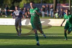 Totopokal- Saison 2023/2024 - SV Manching  - VFB Eichstätt - Der 1:0 Führungstreffer durch Fabian Neumayer (Nr.9 - SV Manching) - jubel - Foto: Meyer Jürgen