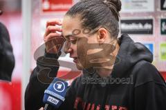 3. Liga; Energie Cottbus - FC Ingolstadt 04; Spiel ist aus, Ingolstadt gewinnt 1:4, Cheftrainerin Sabrina Wittmann (FCI) Interview nach dem Spiel