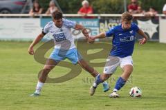 Kreisklasse - Saison 2024/25- TSV Großmehring - SV Oberstimm - Jonas WEIDINGER WEISS OBERTSIMM - Benedigt Neubauer blau Großmehring - Foto: Meyer Jürgen