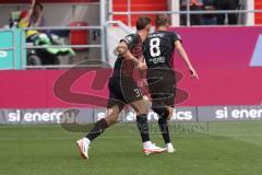 3.Liga - Saison 2023/2024 - FC Ingolstadt 04 -  1. FC Saarbrücken - Der 1:0 Führungstreffer durch Benjamin Kanuric (Nr.8 - FCI) - jubel - Foto: Meyer Jürgen