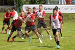 3. Liga; FC Ingolstadt 04 - Trainingslager, Allgäu, Jannik Mause (7, FCI) Zweikampf Kampf um den Ball Tobias Schröck (21, FCI)