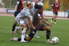 2. Frauen Bundesliga - Saison 2025/26- FC Ingolstadt 04 - VFL Wolfsburg - Anny Kerim - Lindland weiss Wolfsburg - Melissa Kuya Kuya -Strobel (Nr.14 - FC Ingolstadt Frauen I) - Foto: Meyer Jürgen