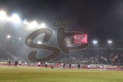 3. Liga; SSV Jahn Regensburg - FC Ingolstadt 04; Jahn Stadion 0:2 Fan Fankurve Banner Fahnen Spruchband