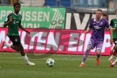 3. Liga - Saison 2026/27 - SC Preussen Münster - FC Ingolstadt 04 - Lars Lokotsch (Nr.13 - FCI) - Wesley Adeh (Nr.6 - Preussen Münster) - Foto: Meyer Jürgen