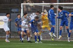 Bayernliga Nord - Saison 2025/26 - FC Ingolstadt 04 II - Würzburger FV - Timo Hengmith  (Nr.6 - FC Ingolstadt II) - Andre Koop TW Würzburg - Foto: Meyer Jürgen