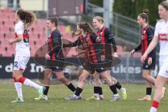 2. Bundesliga Frauen - Saison 2025/26 - FC Ingolstadt 04 Frauen - VFB Stuttgart  - Felix Lara(Nr.13 - FC Ingolstadt Frauen I) mit dem 1:0 Führungstreffer - jubel - - Nina Penzkofer (Nr.29 - FC Ingolstadt Frauen I) - Stefanie Reischmann (Nr.24 - FC Ingolst