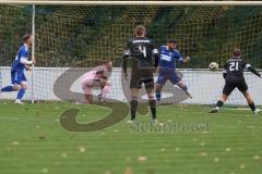 Bezirksliga - Saison 2025/26 - TSV Ober./Unterhaunstadt -  TSV Gaimersheim - Der 0:1 Führungstreffer durch Domenic Raimann (Nr.26 - TSV Gaimersheim) - Ali Cakmakci Torwart Ober/Unterh.stadt - jubel - Luca Mancini (Nr.21 - TSV Gaimersheim) - Foto: Meyer Jü