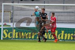 3.Liga - Saison 2022/2023 - SC Freiburg II - FC Ingolstadt 04 -  Torwart Marius Funk (Nr.1 - FCI) klärt mit einer Faustabwehr - Calvin Brackelmann (Nr.17 - FCI) - Andi Hotti (Nr.3 - SC Freiburg II) - - Foto: Meyer Jürgen