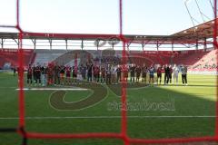 3. Liga - Saison 2024/25 - FC Ingolstadt 04 - SV Wehen Wiesbaden - Das Spiel ist aus - Banner - Choreo -- Foto: Meyer Jürgen