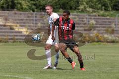 Bayernliga Nord - Saison 2024/25 - FC Ingolstadt 04 II - TSV Karlburg - Max Lambrecht weiss Karlsburg - Micah Ham (Nr.25 - FCI U21) - - XXXXX - Foto: Meyer Jürgen