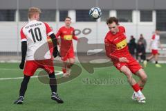 Schanzer Amateurcup 2026 - TSV Kösching - TSV Wolnzach-  - Ibo Miller weiss Wolnzach - Benedikt Schneeberger rot Kösching - Foto: Meyer Jürgen