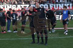3. Liga - Saison 2024/25 - FC Ingolstadt 04 - SV Wehen Wiesbaden - Das Spiel ist aus - Banner - Choreo - Luca Schuster - Robert Wulnikowski - Foto: Meyer Jürgen