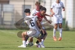 A-Junioren - DFB Pokal  - Saison 2024/25 - A-Junioren - FC Ingolstadt 04 - Hannover 96 - Özden Mustafa #6 FCI - Kordi Anes rot Hannover - Michelbach Kilian weiss FCI - Foto: Meyer Jürgen