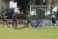 Landesliga - Saison 2024/25 - SV Manching - TSV Schwabmünchen - Torchance für Simon Berger (Nr.5 - SV Manching) - Zeche Fabio Torwart Schwabmünchen - Paulus Simon #2 schwarz Schwabmünchen
 - XXXXX - Foto: Meyer Jürgen