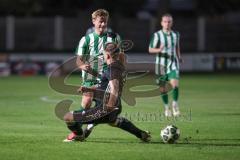 Landesliga - Saison 2025/26 - SV Manching - SSV Niedersonthofen - Rainer Meisinger (Nr.8 - SV Manching) - Lukas Mayr schwarz Niedersonthofen - Foto: Meyer Jürgen