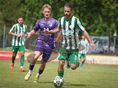 Landesliga - Freundschaftsspiel - Saison 2026/27 - SV Manching - TSV Karteth-Lappersdorf - Daniel Schweiger (Nr.11 - SV Manching) - Fritz Lukas lila Kareth - Lappersdorf  - Foto: Meyer Jürgen
