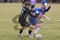 Freundschaftsspiel - Saison 2025/26 - SV Menning - SV Manching - Sebastian Graßl (Nr.10 - SV Manching) - Hermann Zagler blau Menning  - Foto: Meyer Jürgen