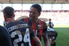 3. Liga - Saison 2024/25 - FC Ingolstadt 04 - SV Wehen Wiesbaden - Pascal Testroet (Nr.37 - FCI) wird ausgewechselt - Gustav Christensen (Nr.24 - FCI) Foto: Meyer Jürgen