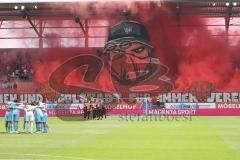 3.Liga - Saison 2022/2023 - FC Ingolstadt 04 -  SV Wehen Wiesbaden - Choreo - Banner - Südkurve -  Foto: Meyer Jürgen