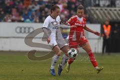 DFB -Pokal Frauen - Saison 2025/26 - FC Ingolstadt 04 Frauen - FC Bayern München - Stefanie Reischmann (Nr.24 - FC Ingolstadt Frauen I) - Caruso Arianna rot Bayern - Foto: Meyer Jürgen