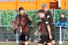 3. Liga; Testspiel; SpVgg Greuther Fürth - FC Ingolstadt 04 - Tor Jubel Treffer 0:1, Ryan Malone (16, FCI) mit Benjamin Kanuric (8, FCI) Moritz Seiffert (23, FCI)
