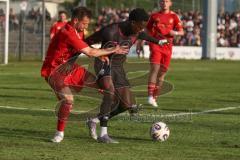 Freundschaftsspiel - Saison 2025/26 - FC Ingolstadt 04 II - Delay Sports - Jason Osei Tutu (Nr.11 - FC Ingolstadt II) - Egon Ismaili (Nr.15 - Delay Sports) - Foto: Meyer Jürgen
