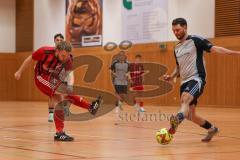 Hallenturnier Gaimersheim - Saison 2025/26 - TSV Baar-Ebenhausen - TSV Ober-u.Unterhaunstadt - Matthias Habermeier rot Ebenhausen - Baris Soysal grau Oberhaunstadt - Foto: Meyer Jürgen