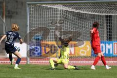 DFB - Pokal Frauen 1. Runde - Saison 2023/2024 - FC Ingolstadt 04 - FC Carl Zeiss Jena - Torwart Anna-Lena  Daum (Nr.22 - FCI Frauen) - Birkholz Luca blau Jena - Foto: Meyer Jürgen