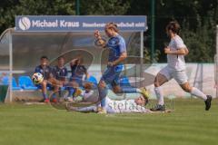 Kreisliga - Saison 2024/25- TSV Ober./Unterh.stadt - SV Hundszell-  - Alexander Seidl blau Hundszell - Baran Cakir weiss Oberhstadt.am Boden -  - Foto: Meyer Jürgen