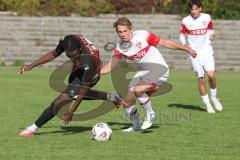 A-Junioren Bundesliga -  Saison 2026/27 - FC Ingolstadt 04 - VFB Stuttgart - Apemegno Blom rot FCI - Neunhoeffer Felix weiss Stuttgart -  Foto: Meyer Jürgen