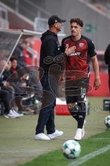 3. Liga - Saison 2026/27 - FC Ingolstadt 04 - SV Wehen Wiesbaden - Dennis Kaygin (Nr.10 - FCI) wird ausgewechselt - Cheftrainer Achim Beierlorzer (FCI) - XXXXX - Foto: Meyer Jürgen