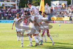 Toto-Pokal Finale; Würzburger Kickers - FC Ingolstadt 04; Kopfball Tor Jubel Treffer Ryan Malone (16, FCI) 1:2 Siegtreffer Julian Kügel (31, FCI) David Kopacz (29, FCI) Sebastian Grönning (11, FCI) Yannick Deichmann (20, FCI) Bryang Kayo (48, FCI)