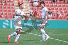 3. Liga; SpVgg Unterhaching - FC Ingolstadt 04; regt sich auf Max Dittgen (10, FCI) Tim Heike (9, FCI)