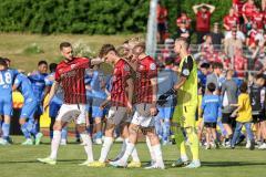 Toto-Pokal; Finale; FV Illertissen - FC Ingolstadt 04; Elfmeterschießen, letzter Schütze Jeroen Krupa (48, FCI) verschießt den Elfmeter und Ingolstadt verliert 4:3. Illertissen Totopokal Sieger, Torwart Marius Funk (1, FCI) Valmir Sulejmani (7, FCI) David