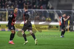 3. Liga; TSV 1860 München - FC Ingolstadt 04; Tor Jubel Treffer 1:1 Sebastian Grönning (11, FCI) köpft ins Tor Ausgleich, Marcel Costly (22, FCI)