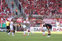 DFB-Pokal; FC Ingolstadt 04 - 1. FC Kaiserslautern; Niederlage, hängende Köpfe 1:2, Ryan Malone (16, FCI) Heuer Jannis (24 FCK) Elvedi Jan (33 FCK) Robinson Leon (37 FCK)