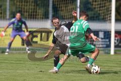 Bezirksliga - Saison 2025/26 - TSV Ober./Unterhaunstadt - SVA Palzing - David Polster (Nr.18 - TSV Ober-/Unterh.stadt) - Liam Russo grün Palzing - Foto: Meyer Jürgen