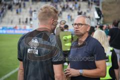 3. Liga - Saison 2026/27 - 1. FC Saarbrücken - FC Ingolstadt 04  - Geschäftsführer Sport/Kommunikation Harald Gärtner (FCI) mit Lars Lokotsch (Nr.13 - FCI) - XXXXX - Foto: Meyer Jürgen