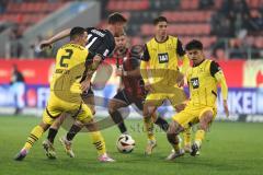 3. Liga; FC Ingolstadt 04 - Borussia Dortmund II; Zweikampf Kampf um den Ball Sebastian Grönning (11, FCI) Mogultay Baran (2 BVB2)