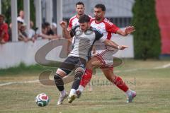 Kreisliga- Saison Saison 2026/27 - SV Türkisch Ingolstadt - TSV Ober./Unterhaunstadt -  Akif Abasikeles weiss Türkisch - Baran Cakir grau Ober./Unterh.stadt  - Foto: Meyer Jürgen