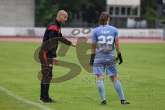 2. Bundesliga Frauen - Saison 2024/25 - FC Ingolstadt 04 Frauen - 1. FC Nürnberg - Cheftrainer Miren Catovic (FCI Frauen) - Torwart Anna-Lena Daum (Nr.22 - FCI Frauen) - Foto: Meyer Jürgen