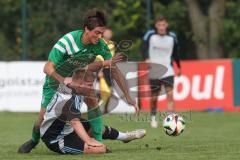 Bezirksliga - Saison 2025/26 - TSV Ober./Unterhaunstadt - SVA Palzing - Florian Diegel (Nr.10 - TSV Ober-/Unterh.stadt) - Marcel Radlmaier grün Palzing - Foto: Meyer Jürgen