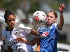 Testspiel - 2. Bundesliga Frauen - Saison 2026/27  - FC Ingolstadt 04 Frauen -  - Samantha Stiglmair (Nr.5 - FCI Frauen) - Esther Melicharek blau Hoffenheim - Foto: Meyer Jürgen