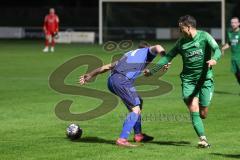 Landesliga - Saison 2024/25 - SV Manching - TV Erkheim - Stefan Müller (Nr.7 - SV Manching) - Noel Braun blau Erkheim - Foto: Meyer Jürgen