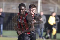 *** A-Junioren Bundesliga  - Saison 2025/26 - FC Ingolstadt 04 - SpVgg Greuther Fürth - Der 1:0 Führungstreffer durch  Oladosu Omotolani schwarz FCI- jubel -  - XXXXX - Foto: Meyer Jürgen