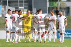 3. Liga; FC Ingolstadt 04 - Trainingslager, Testspiel, FC Kottern; Besprechung Torwart Marius Funk (1, FCI) Marcel Costly (22, FCI) Jannik Mause (7, FCI) Pascal Testroet (37, FCI) Simon Lorenz (32, FCI) Thomas Rausch (45, FCI) Mladen Cvjetinovic (19, FCI)